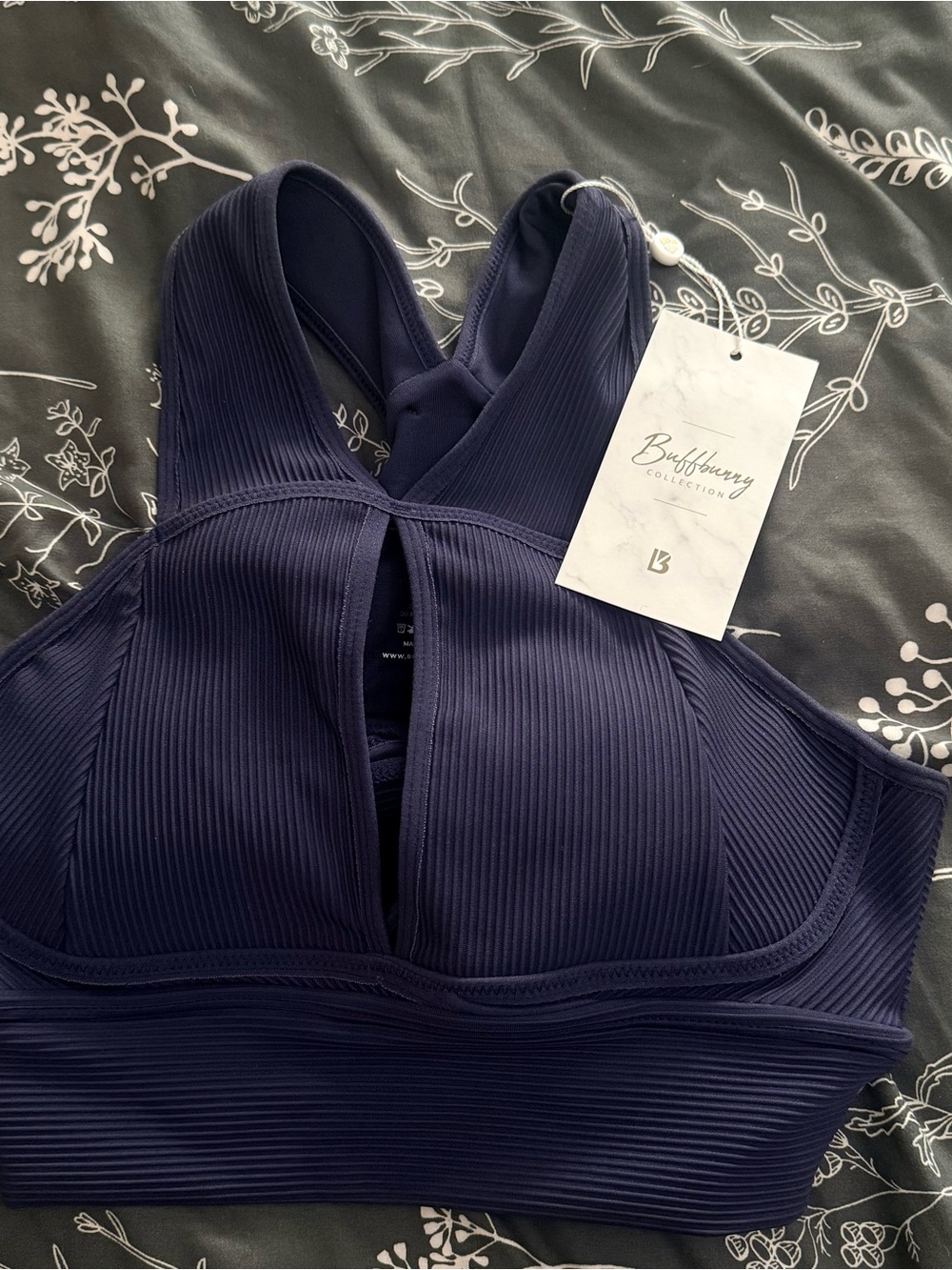 Buff bunny NY Collection Ribbed Navy High-Support Sports Bra